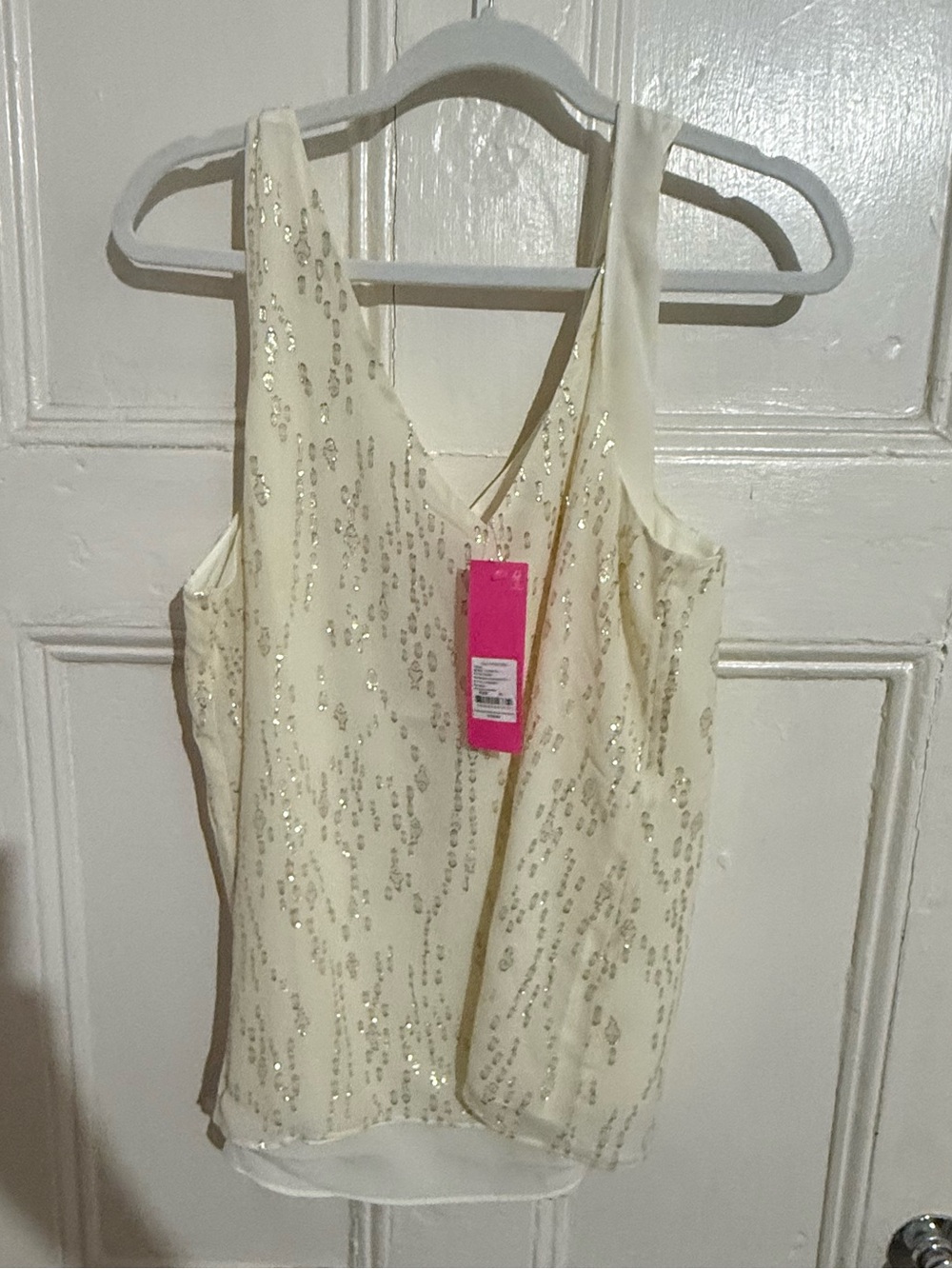 Lilly Pulitzer Cream Sequin V-Neck Camisole